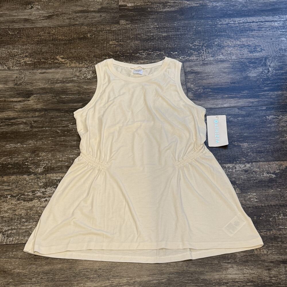 Athleta Air Out Cinch‎ Tank Camisole Womens Medium White Sleeveless Athletic NWT - Picture 2 of 14